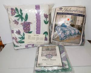 lot 183 image: Full and Twin Size Quilts and Standard Pillow Sham