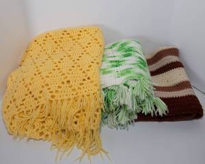 lot 212 image: Crocheted Lap Blankets