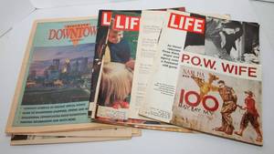 lot 218 image: Vintage LIFE Magazines and Star Tribune Newspapers