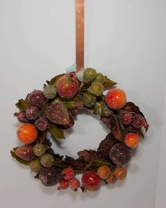 lot 225 image: Martha Stewart Sugared Fruit Wreath and Wreath Hook