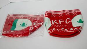 lot 221 image: KFC Holiday Sweaters for KFC Chicken Bucket - Set of Two