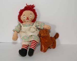 lot 228 image: Raggedy Ann and Vintage Puppy