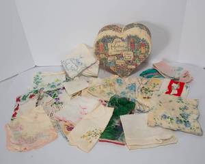 lot 230 image: Vintage Hankies in Mother Box