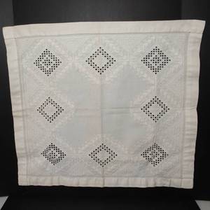 lot 5A image: Vintage Scandinavian Hardanger Embroidery Tablecovering