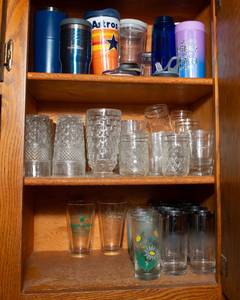 lot 241 image: Cabinet of Glassware