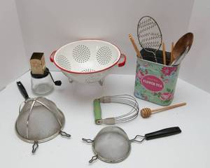 lot 307 image: Strainer, Sifters, and Miscellaneous Kitchen Items