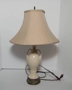 lot 377 image: Cream-Colored Lamp
