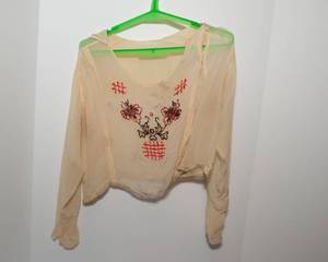 lot 408 image: Vintage Delicate Beaded Sheer Blouse