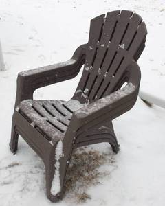 lot 452 image: Three Adirondack Plastic Chairs in Brown