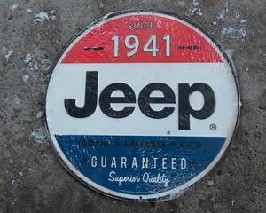 lot 456 image: Metal Jeep Since 1941 Sign
