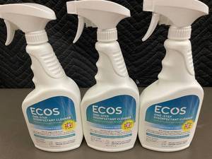 Set of 3 ECOS One-Step Disinfectant Cleaner 24 oz Bottles - Fragrance Free