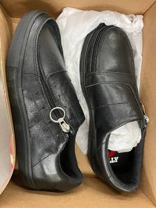 Mens Billy Laceless Oxford Black Leather Shoes Size 9