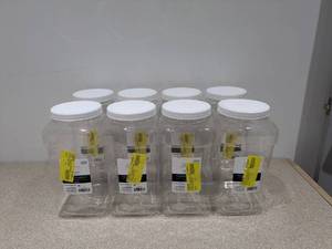 (8) BRAND NEW MAINSTAYS PLASTIC 1GAL. SCREW-TOP CANISTERS