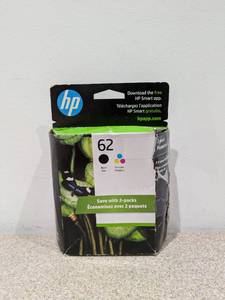 BRAND NEW #62 HP 2PACK INK CARTRIDGES