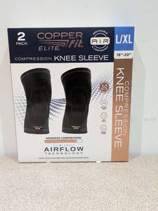 BRAND NEW COPPER FIT XXL COMPRESSION KNEE SLEEVE-2 PACK