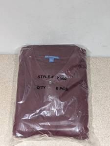 BRAND NEW 6 PACK OF PORT AUTHORITY 6XL POLO SHIRTS (MAROON)