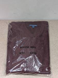 BRAND NEW 6 PACK OF PORT AUTHORITY L POLO SHIRTS (MAROON)