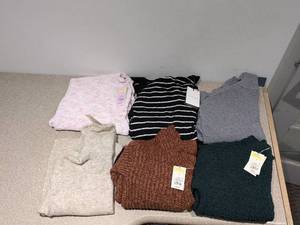 (6) BRAND NEW SIZE SMALL ASSORTED SWEATERS