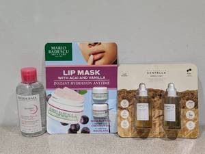 MARIO BADESCU SKIN CREAM LIP MASK  MADAGASCAR CENTELLA AMPOULE SET  BIODERMA 850ML.