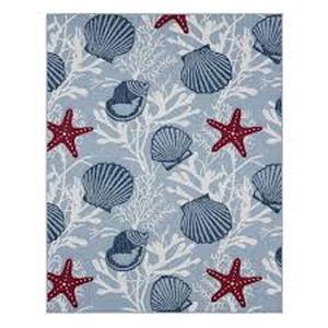 lot 1 image: Hampton Bay Poolside Sea 6 ft. 6 in. x 9 ft. IndoorOutdoor Area Rug    Customer Returns See Pictures