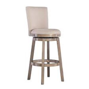 lot 18 image: Mike 45.5 in. H Big and Tall Rustic Taupe High Back Wood frame Bar Stool by Powell Company   Customer Returns See Pictures