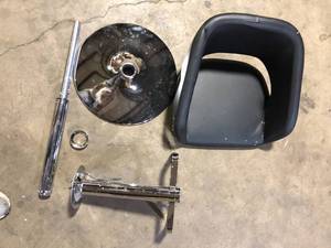 lot 11 image: Flash Furniture 32 in. Adjustable Height Black Cushioned Bar Stool No Screws  Customer Returns See Pictures