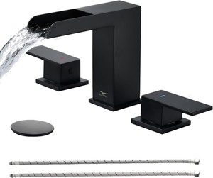 Matte Black 3 Hole Bathroom Faucet Set