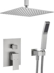 10 Brushed Gold Rain Shower Faucet Set