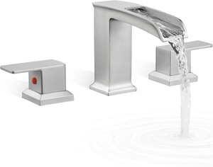 Waterfall 3 Hole Brushed Nickel Tub Faucet Set