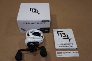 13 Fishing Concept C2 Left Handed Baitcaster Reel -White
