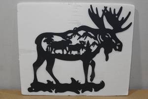 Laser Cut Steel Moose Wall Art