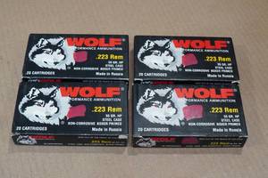 80 Wolf .223 Rem 55 Gr HP Steel Case Ammo
