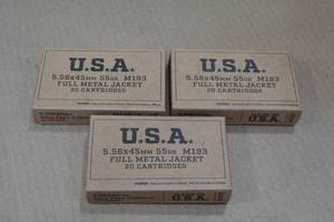 60 5.56 x 45mm 55 Gr FMJ Ammo