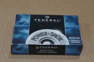 5 Federal Power-Shok 12 Gauge 3 Magnum Rifled HP Slugs