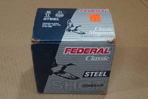 25 10 Gauge Federal Classic 3-12 Magnum Steel BBB Shot Shotshells