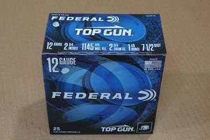 25 Federal Top Gun 12 Gauge 2-34 7.5 Shot Shotshells