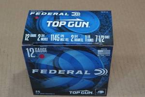 25 Federal Top Gun 12 Gauge 2-34 7.5 Shot Shotshells