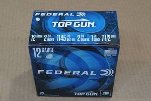 25 Federal Top Gun 12 Gauge 2-34 7.5 Shot Shotshells