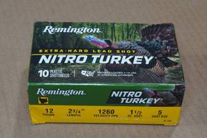 10 Remington Nitro Turkey 12 Gauge 2-34 5 Shot Shotshells