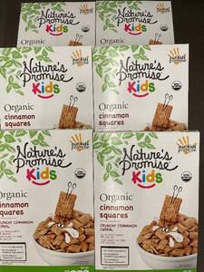 WA 2 - Set of 6 Boxes of Natures Promise Kids Organic Cinnamon Squares LAST CHANCE