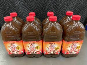 Set of 8 Organic Peach Sweet Leaf Iced Tea Bottles - 64 oz Each