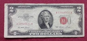 lot 31 image: 1953 Red Seal $2 Note