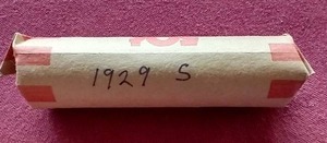 lot 34 image: 1929-S Wheat Penny Roll