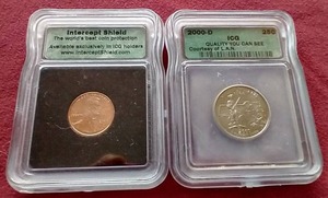 lot 47 image: (2) ICG Slabbed Coins