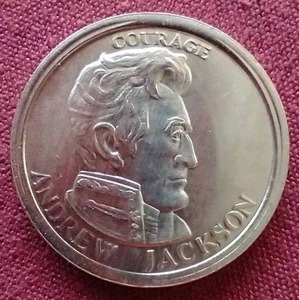 lot 53 image: 1978 12 oz Silver Andrew Jackson Medallion
