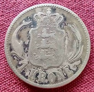 lot 71 image: 1876 Denmark Silver 1 Krone Coin