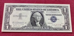 lot 73 image: Nice Crisp 1957 Silver Certificate $1 Note