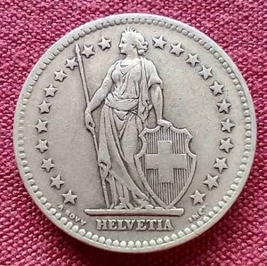 lot 85 image: 1944 Switzerland Silver 2 Franc Coin