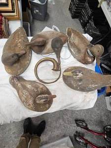 Old Decoys and Original Working Brass Ugga Horn,