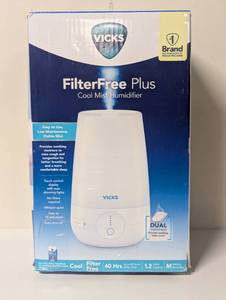 lot 4 image: Vicks Filter Free Plus Cool Mist Ultrasonic Humidifier - 1.2gal